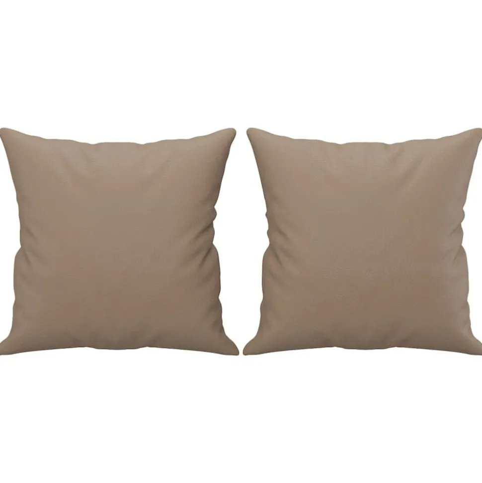 vidaXL Sierkussens 2 st 40x40 cm kunstleer cappuccino