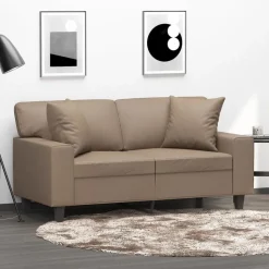 vidaXL Sierkussens 2 st 40x40 cm kunstleer cappuccino