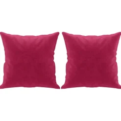 vidaXL Sierkussens 2 st 40x40 cm fluweel wijnrood