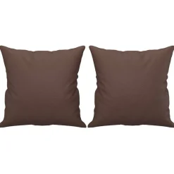 vidaXL Sierkussens 2 st 40x40 cm kunstleer bruin