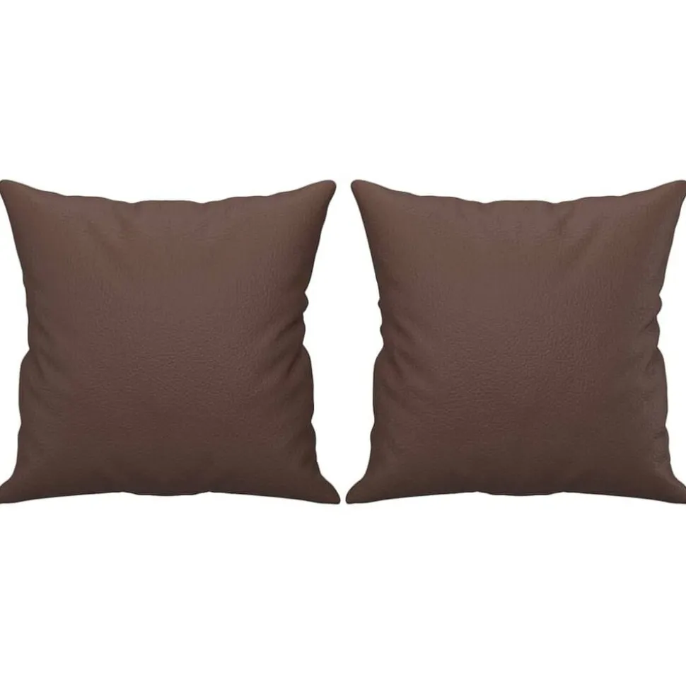 vidaXL Sierkussens 2 st 40x40 cm kunstleer bruin