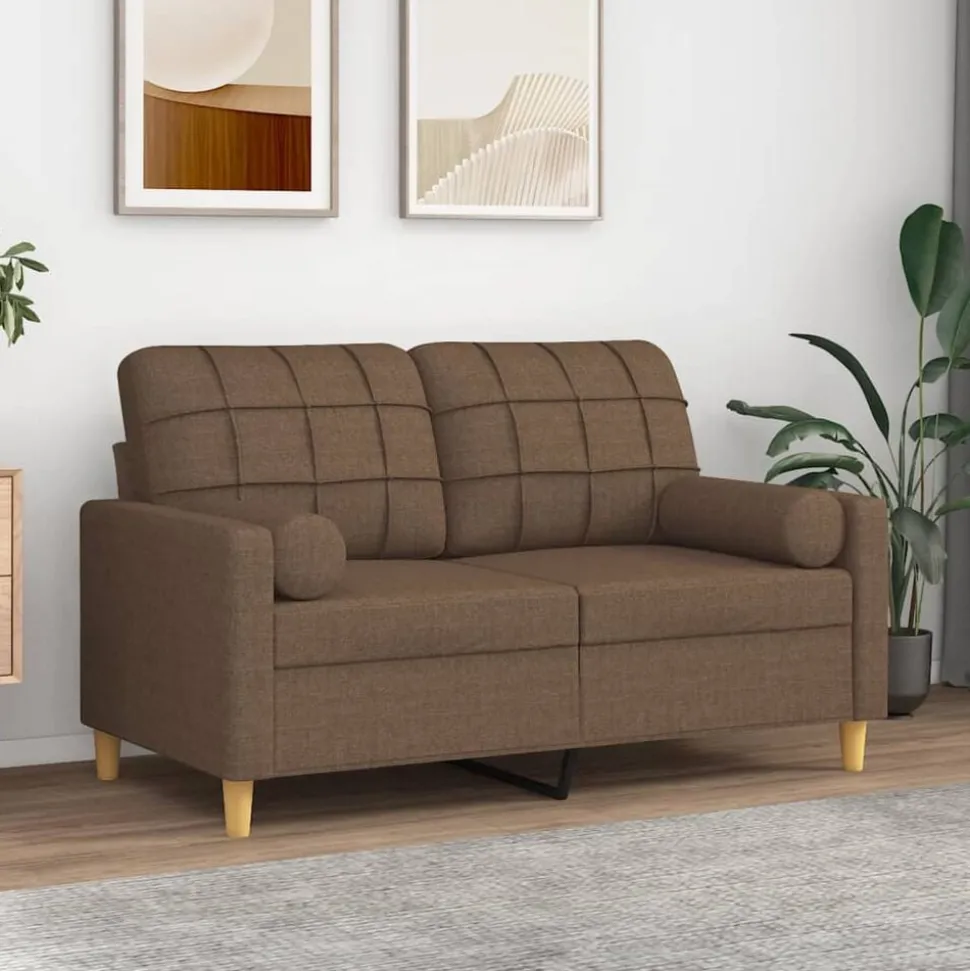 vidaXL Sierkussens 2 st 15x50 cm stof bruin