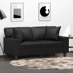 vidaXL Sierkussens 2 st 40x40 cm kunstleer zwart