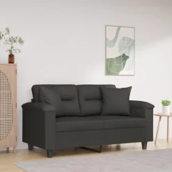 vidaXL Sierkussens 2 st 40x40 cm microvezelstof donkergrijs