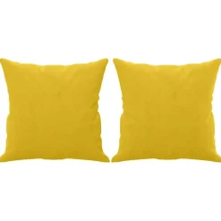 vidaXL Sierkussens 2 st 40x40 cm fluweel geel