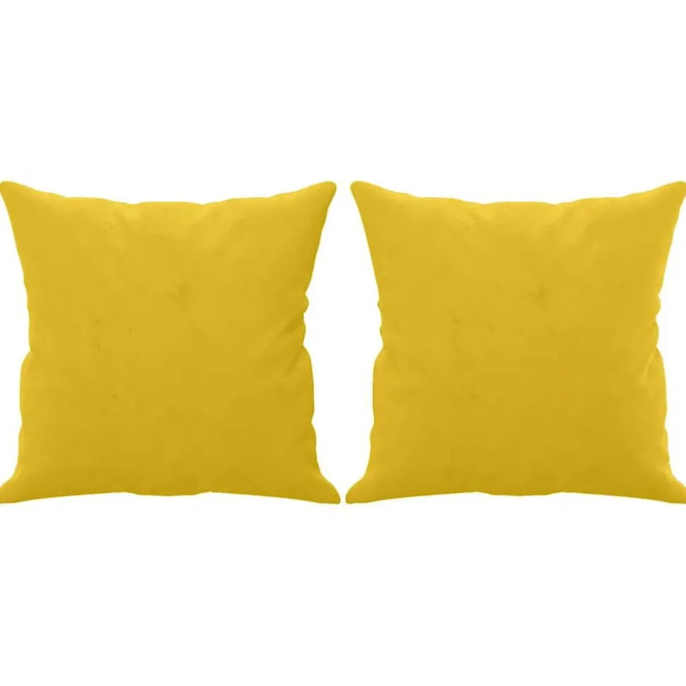 vidaXL Sierkussens 2 st 40x40 cm fluweel geel