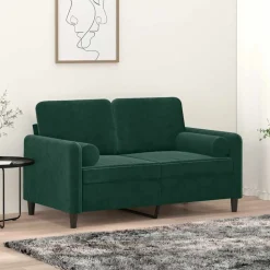 vidaXL Sierkussens 2 st 15x50 cm fluweel donkergroen