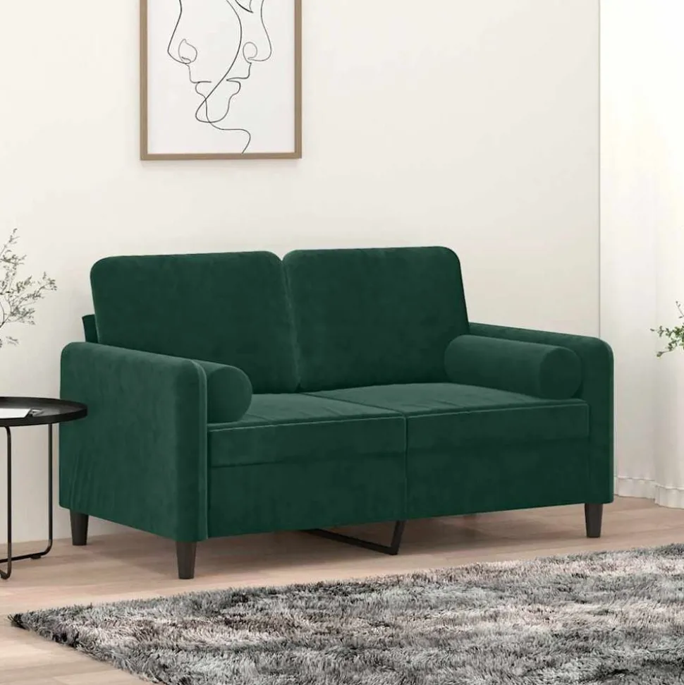 vidaXL Sierkussens 2 st 15x50 cm fluweel donkergroen