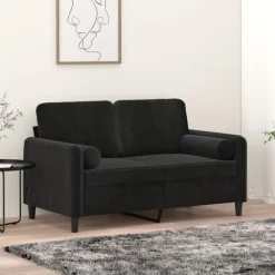 vidaXL Sierkussens 2 st 15x50 cm fluweel zwart