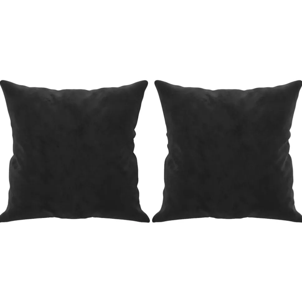 vidaXL Sierkussens 2 st 40x40 cm fluweel zwart