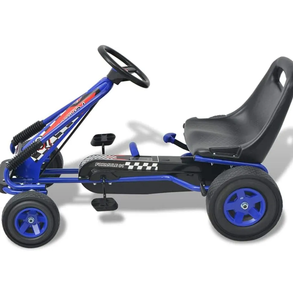 vidaXL Skelter met pedalen en verstelbare zitting blauw