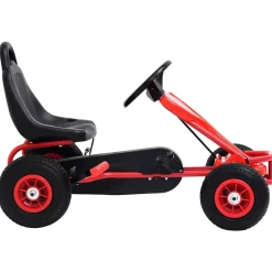 vidaXL Skelter met pedalen en pneumatische banden rood