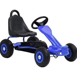 vidaXL Skelter met pedalen en pneumatische banden blauw