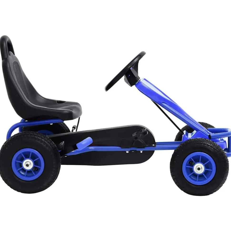 vidaXL Skelter met pedalen en pneumatische banden blauw