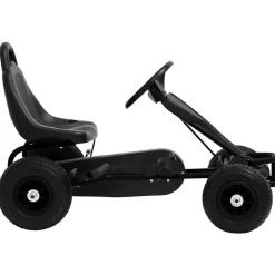 vidaXL Skelter met pedalen en pneumatische banden zwart