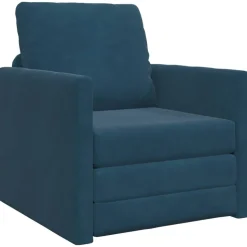 vidaXL Slaapbank Blauw 74 x 77 x 81 cm Fluweel