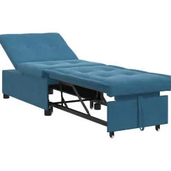 vidaXL Slaapbank Blauw 194 x 67 x 82 cm Fluweel