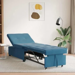 vidaXL Slaapbank Blauw 194 x 67 x 82 cm Fluweel
