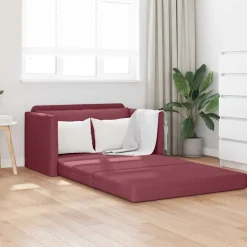 vidaXL Slaapbank 110cm Wijnrood Stof