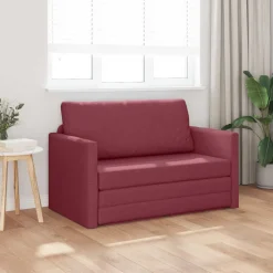 vidaXL Slaapbank 110cm Wijnrood Stof