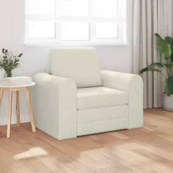 vidaXL Slaapbank Crème 98 x 71 x 83 cm Fluweel