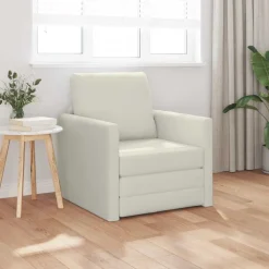 vidaXL Slaapbank Crème 74 x 77 x 81 cm Fluweel