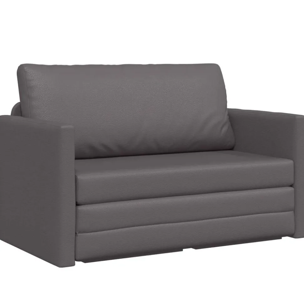 vidaXL Slaapbank Grijs 124 x 71 x 78 cm Kunstleer