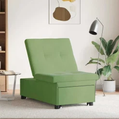 vidaXL Slaapbank Lichtgroen 194 x 67 x 82 cm Fluweel