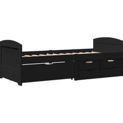 vidaXL Slaapbank met 5 lades zonder matras IRUN 90x200 cm zwart