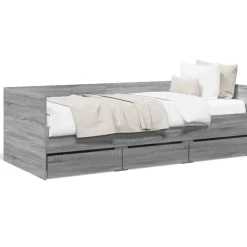 vidaXL Slaapbank met lades zonder matras 100x200 cm grijs sonoma eiken
