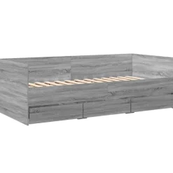 vidaXL Slaapbank met lades zonder matras 100x200 cm grijs sonoma eiken
