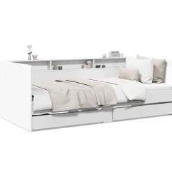 vidaXL Slaapbank met lades zonder matras 100x200 cm wit