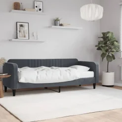 vidaXL Slaapbank met matras 80x200 cm fluweel donkergrijs