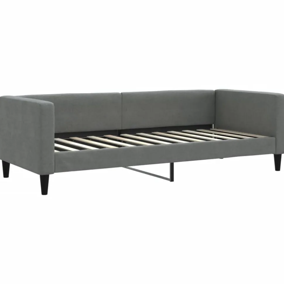 vidaXL Slaapbank met matras 80x200 cm stof donkergrijs