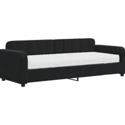 vidaXL Slaapbank met matras 80x200 cm fluweel zwart