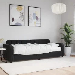 vidaXL Slaapbank met matras 80x200 cm fluweel zwart