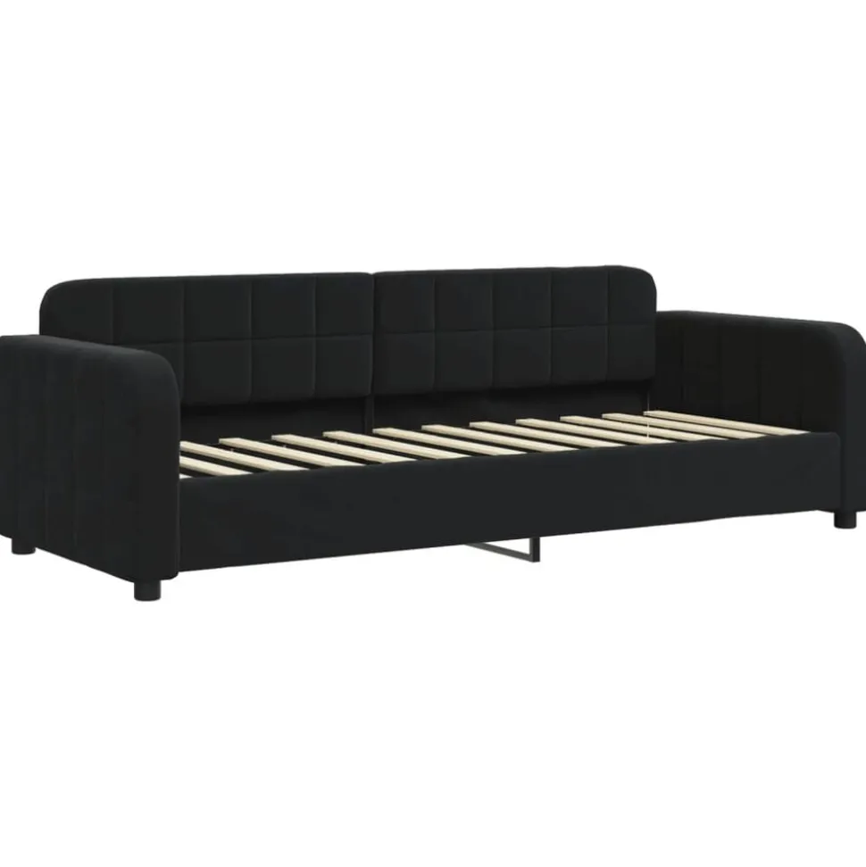 vidaXL Slaapbank met matras 80x200 cm fluweel zwart