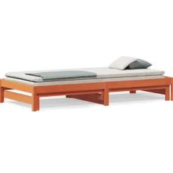 vidaXL Slaapbank met onderschuifbed 90x200 cm massief grenenhout