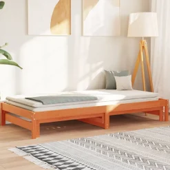 vidaXL Slaapbank met onderschuifbed 90x200 cm massief grenenhout