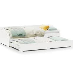 vidaXL Slaapbank met onderschuifbed zonder matras IRUN 90x200 cm wit
