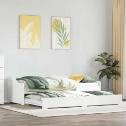 vidaXL Slaapbank met onderschuifbed zonder matras IRUN 90x200 cm wit