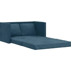 vidaXL Slaapbank vloermodel 2-in-1 122x204x55 cm fluweel blauw