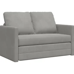 vidaXL Slaapbank vloermodel 2-in-1 122x204x55 cm fluweel lichtgrijs