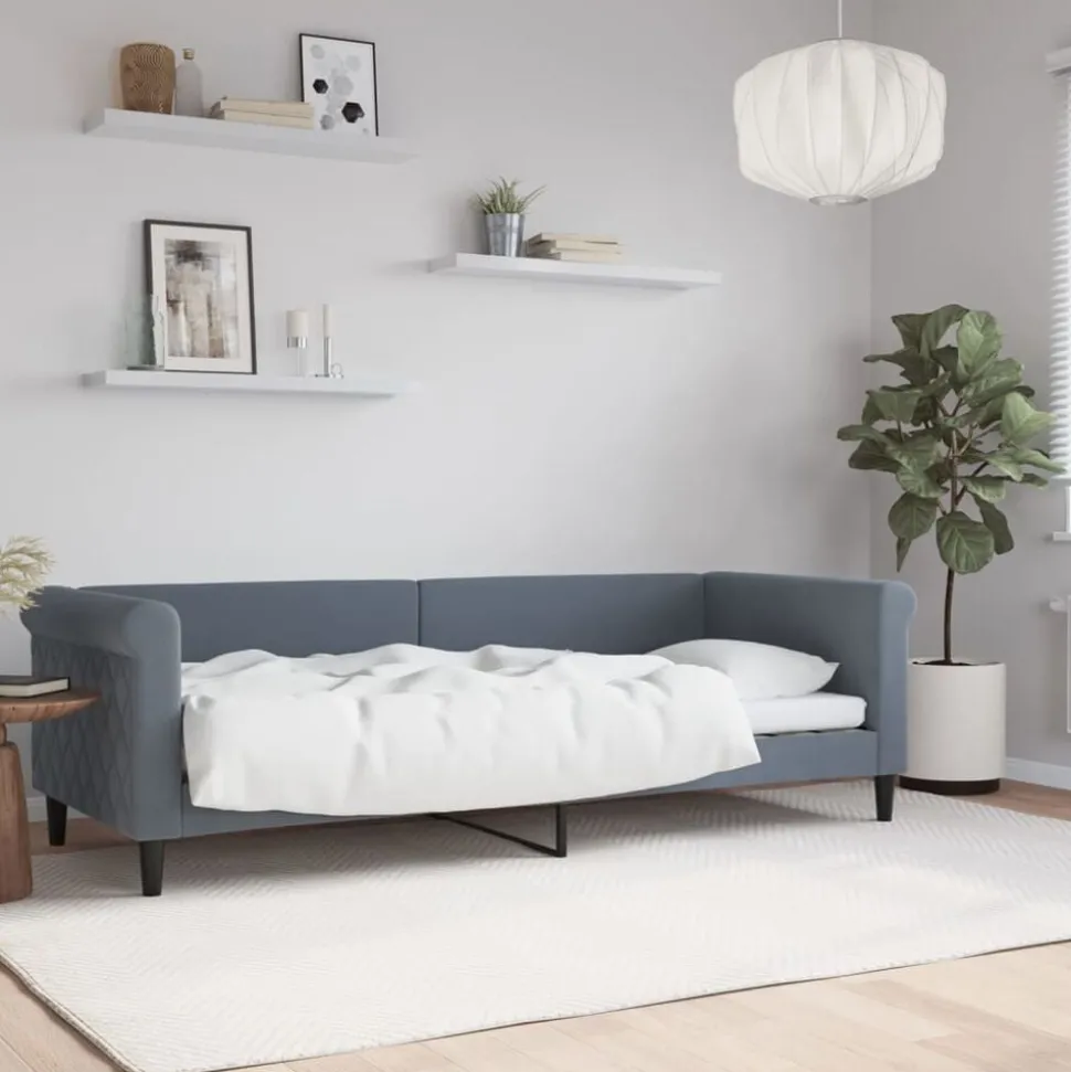 vidaXL Slaapbank 80x200 cm fluweel donkergrijs