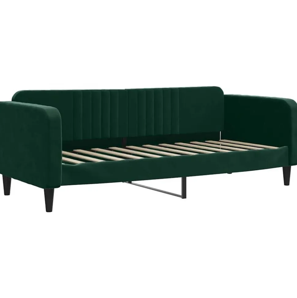 vidaXL Slaapbank 80x200 cm fluweel donkergroen