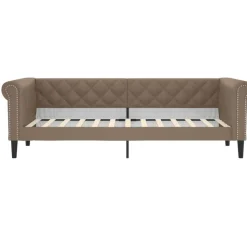 vidaXL Slaapbank 80x200 cm kunstleer cappuccinokleurig