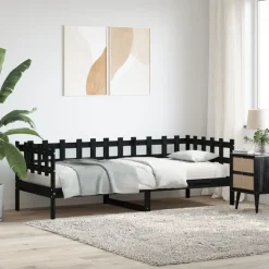 vidaXL Slaapbank 80x200 cm massief grenenhout zwart