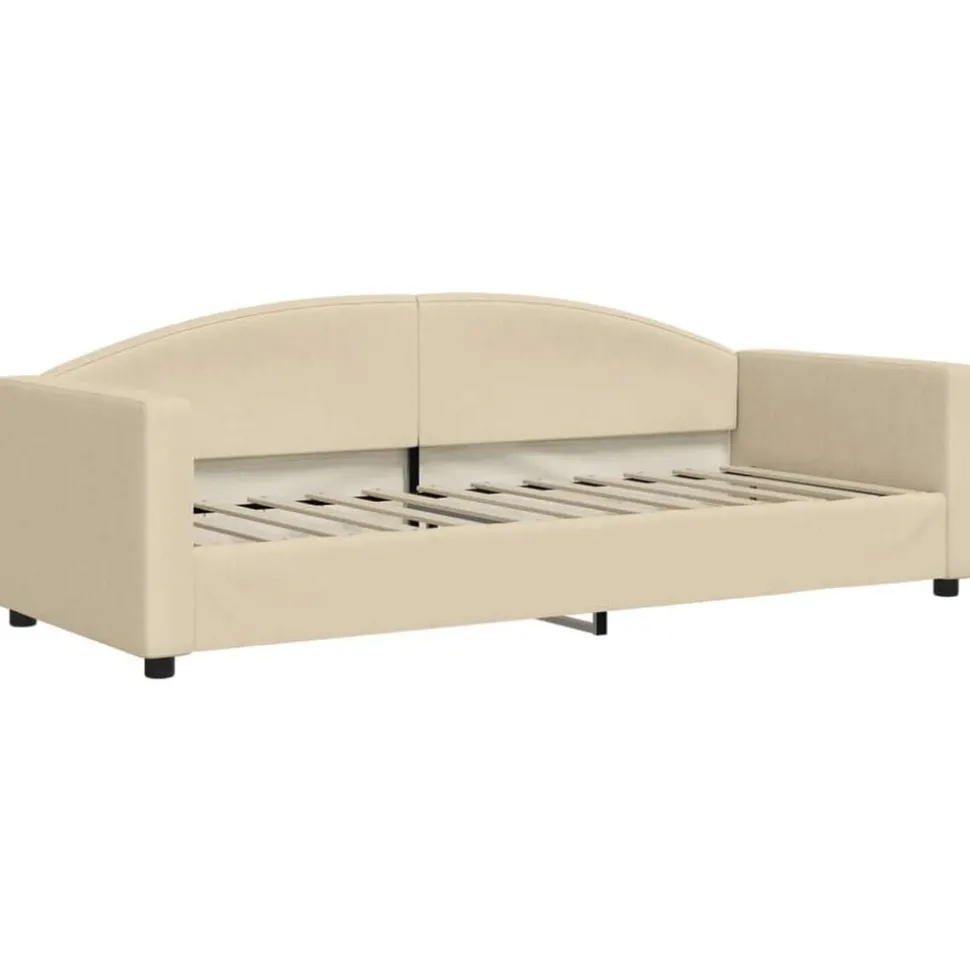 vidaXL Slaapbank 80x200 cm stof crèmekleurig