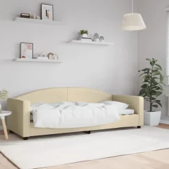 vidaXL Slaapbank 80x200 cm stof crèmekleurig