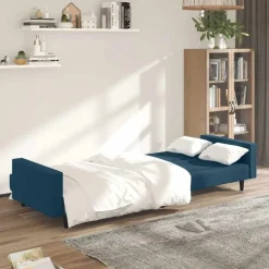 vidaXL Slaapbank 2-zits fluweel blauw